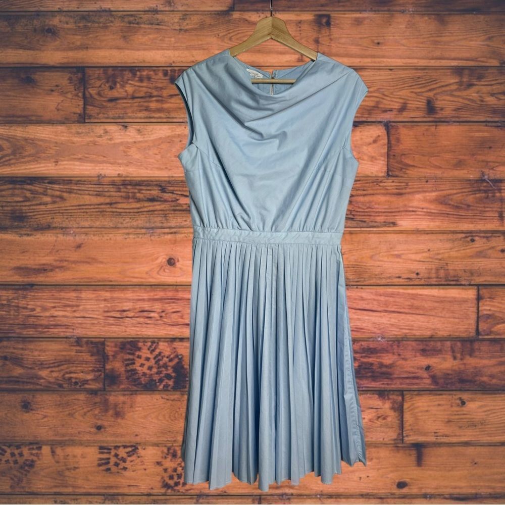 Lord‎ & Taylor Vintage Baby Blue Pleated Sleeveless Dress Size 6